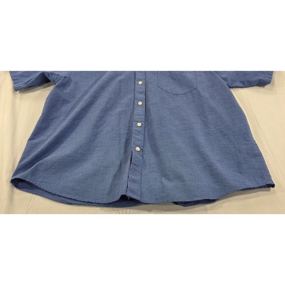Roundtree & Yorke Mens Cotton Shirt Short Sleeve Button Down Blue Size L - Picture 4 of 10